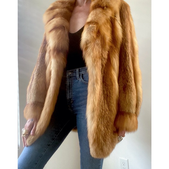 Vintage Red Fox Fur Stroller coat - Picture 4 of 11